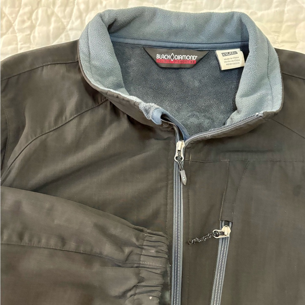 Black Diamond Double Diamond Men's Black XXL Fleece Lined Soft Shell Jacket